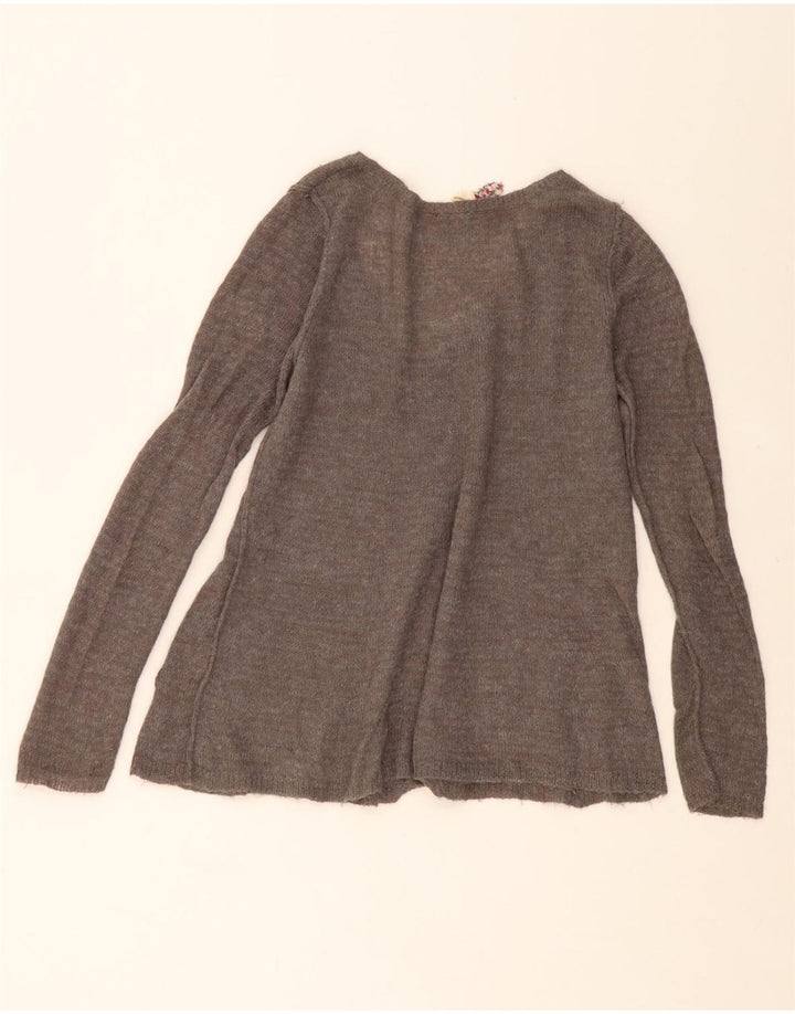 WHITE STUFF Womens V-Neck Jumper Sweater UK 12 Medium Grey Acrylic Vintage White Stuff and Second-Hand White Stuff from Messina Hembry 