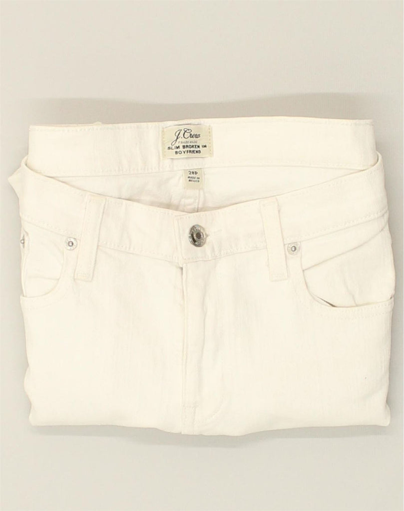 J. CREW Womens Boyfriend Slim Jeans W28 L25 White Cotton | Vintage J. Crew | Thrift | Second-Hand J. Crew | Used Clothing | Messina Hembry 