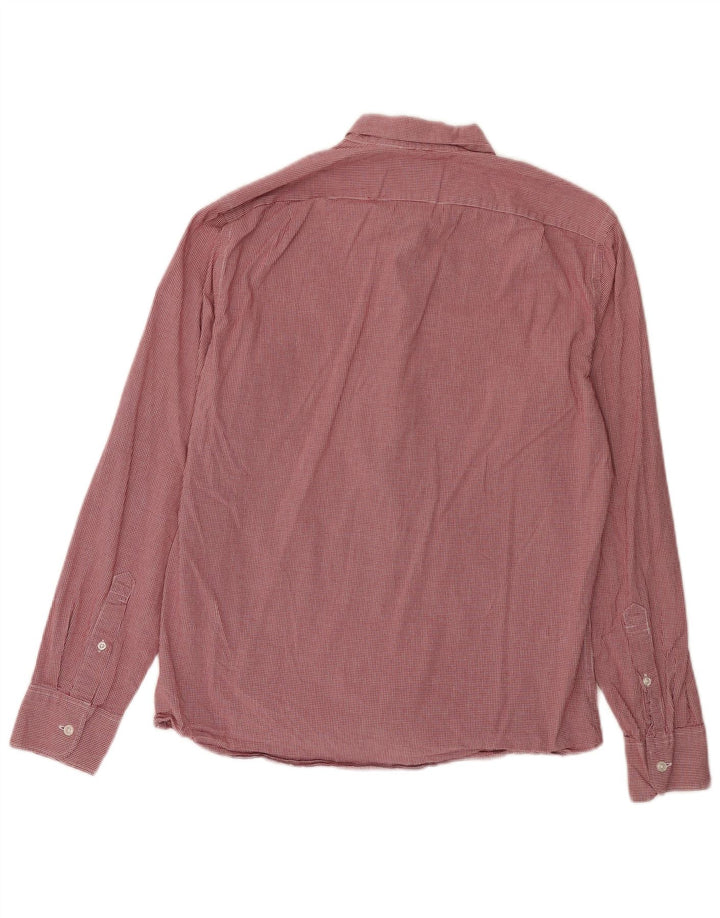 J. Crew Mens Flex Washed Slim Shirt Medium Red Gingham Cotton
