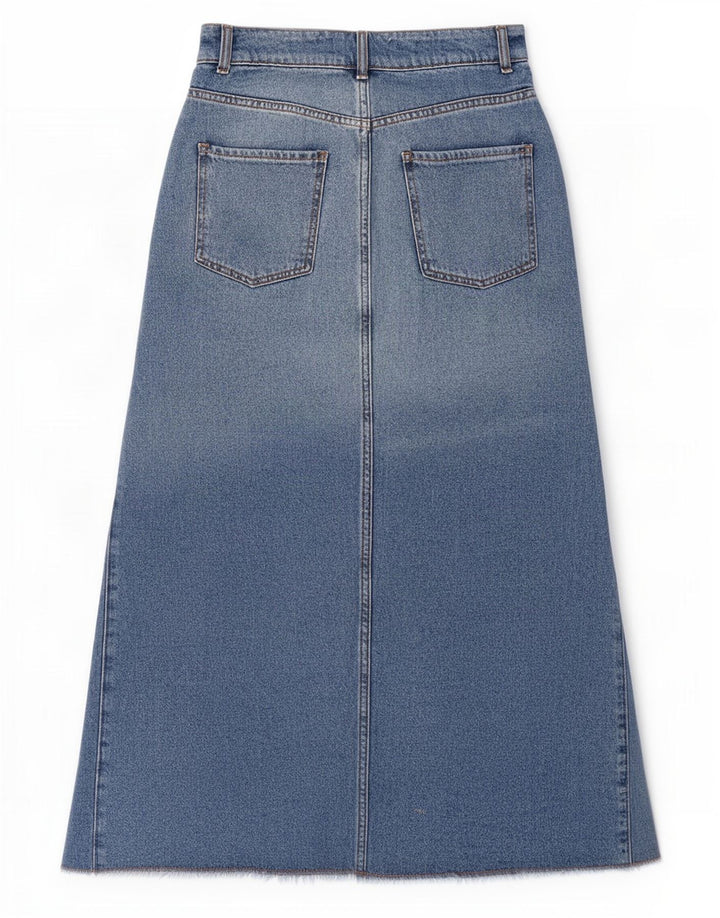 Zara Womens Maxi Denim Skirt Small W26 Blue