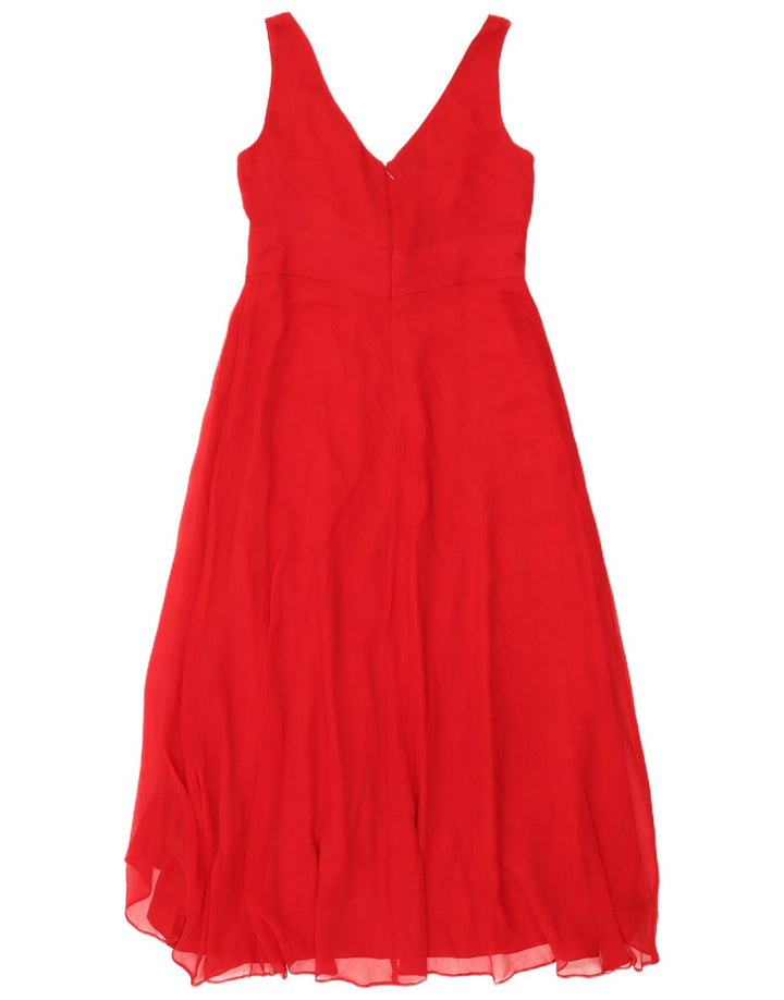 Hobbs Womens Sleeveless Maxi Dress UK 14 Medium Red Silk
