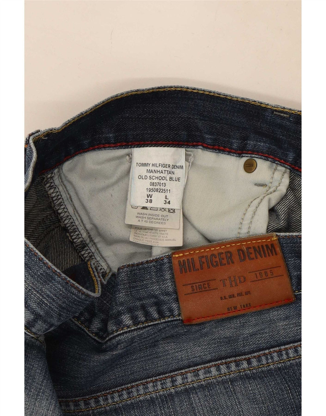 Tommy Hilfiger Mens Bootcut Jeans W38 L34 Navy Blue Cotton