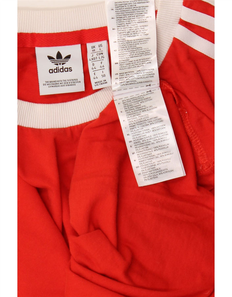ADIDAS Womens T-Shirt Top UK 18 XL Red Cotton Vintage Adidas and Second-Hand Adidas from Messina Hembry 