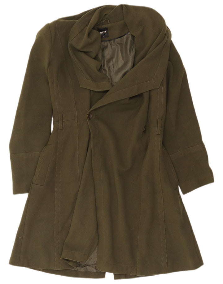 Oasis Womens Overcoat UK 14 Medium Khaki Polyester