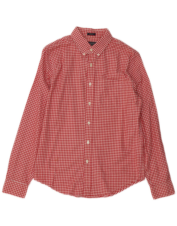 Abercrombie & Fitch Mens Shirt Medium Red Gingham Cotton