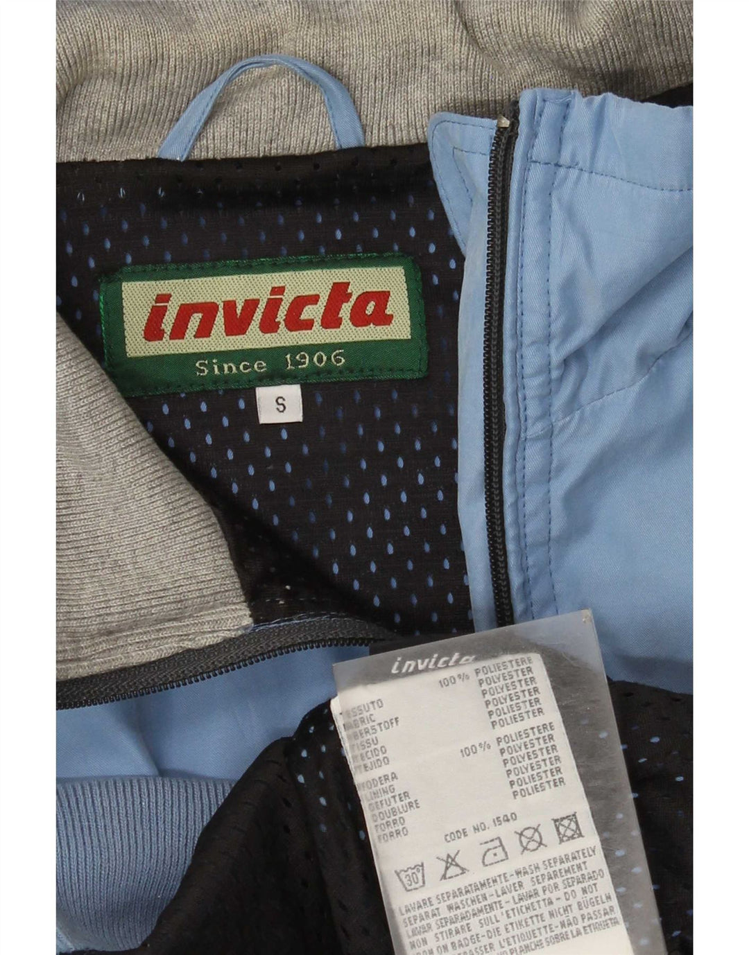 Invicta Mens Bomber Jacket UK 36 Small Blue Polyester