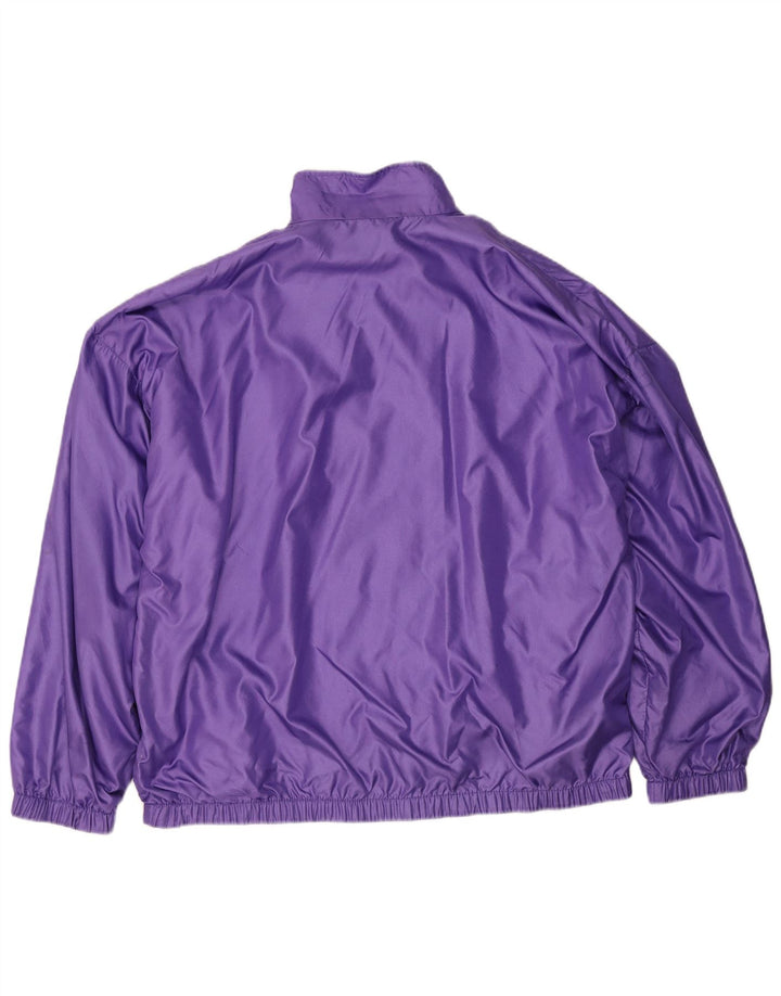 Vintage Mens Tracksuit Top Jacket 2XL Purple Polyamide