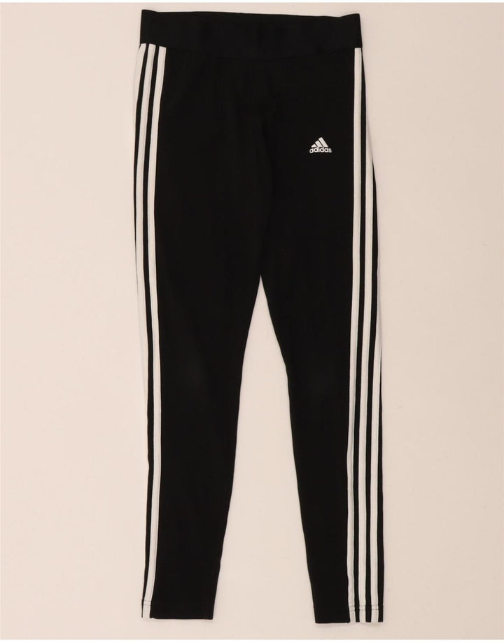 ADIDAS Womens Leggings UK 8/10 Small  Black Cotton Vintage Adidas and Second-Hand Adidas from Messina Hembry 