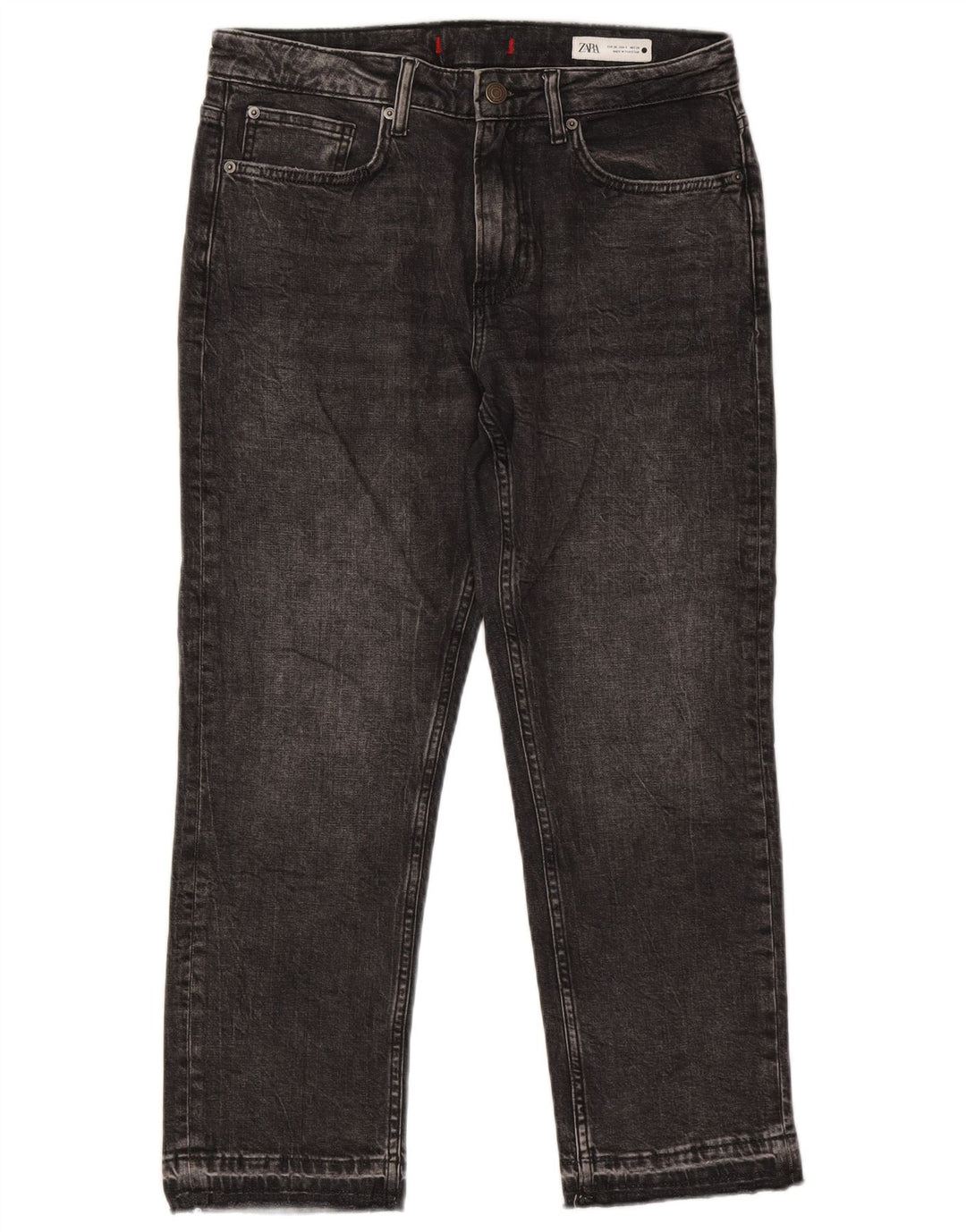 ZARA Womens Straight Jeans EU 38 Small W28 L26 Black