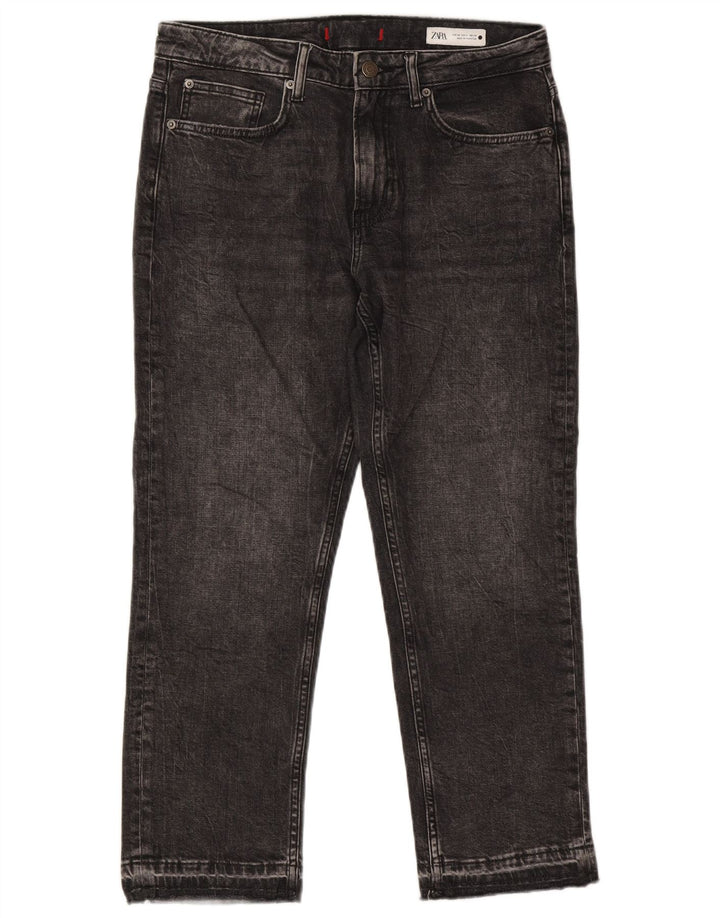 ZARA Womens Straight Jeans EU 38 Small W28 L26 Black