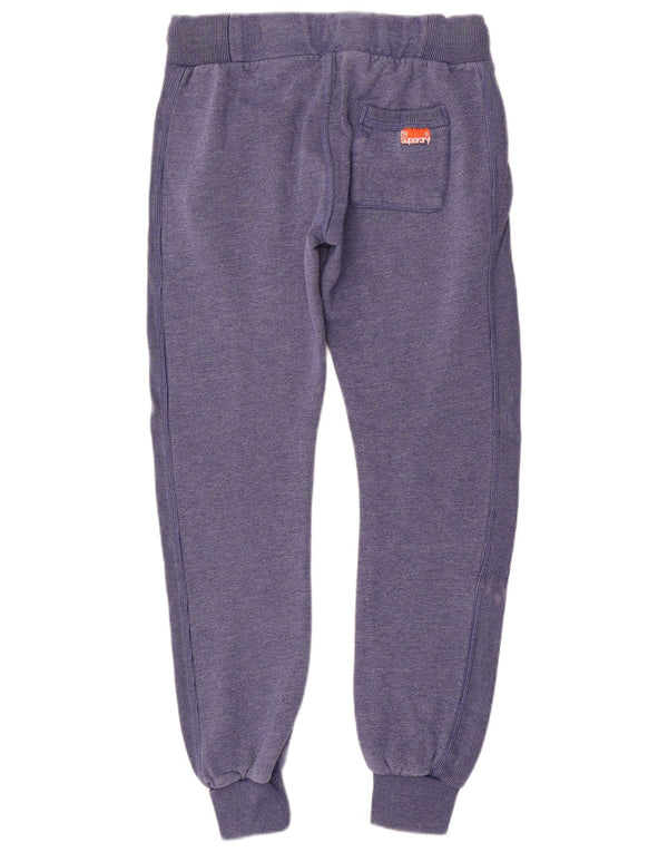 Superdry Womens Tracksuit Trousers Joggers UK 14 Medium  Navy Blue Cotton