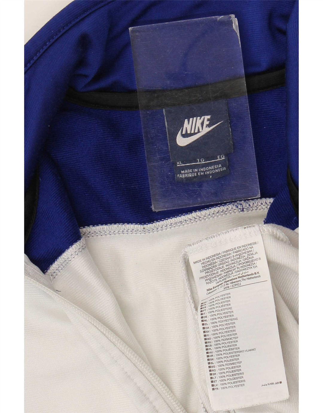 Nike Womens Tracksuit Top Jacket UK 18 XL White Colourblock Polyester