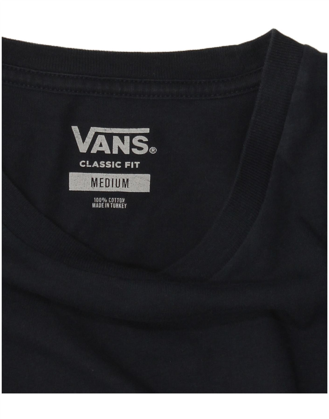 Vans Mens Classic Fit Graphic T-Shirt Top Medium Navy Blue Cotton