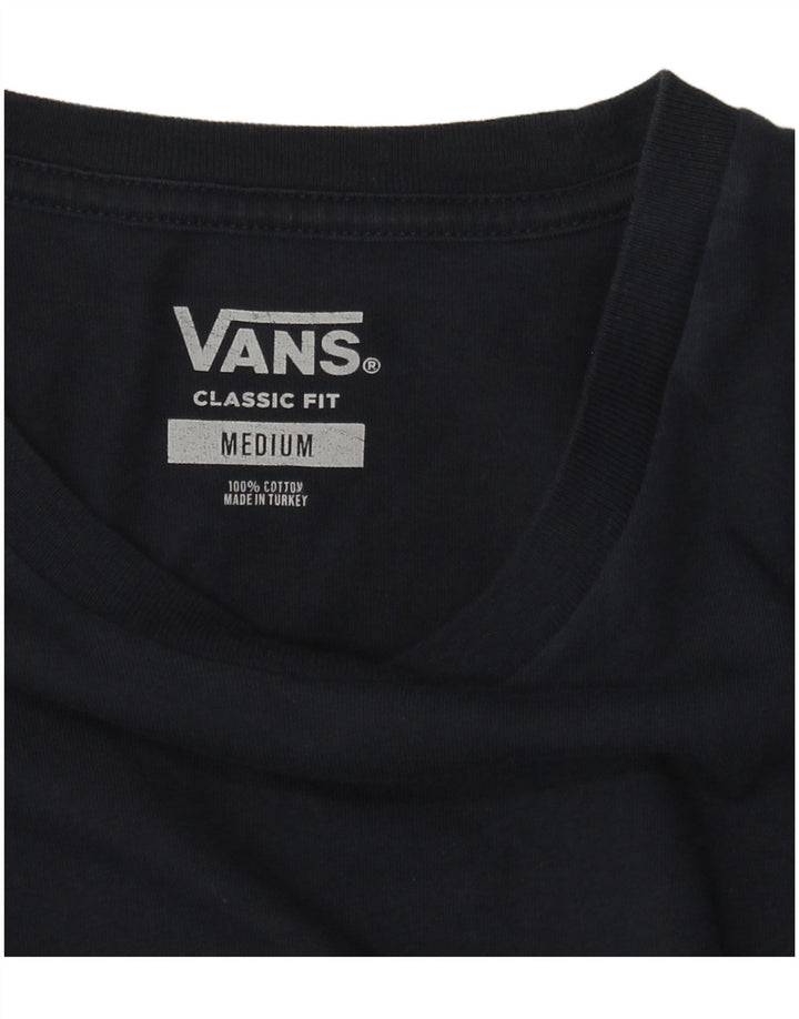 Vans Mens Classic Fit Graphic T-Shirt Top Medium Navy Blue Cotton