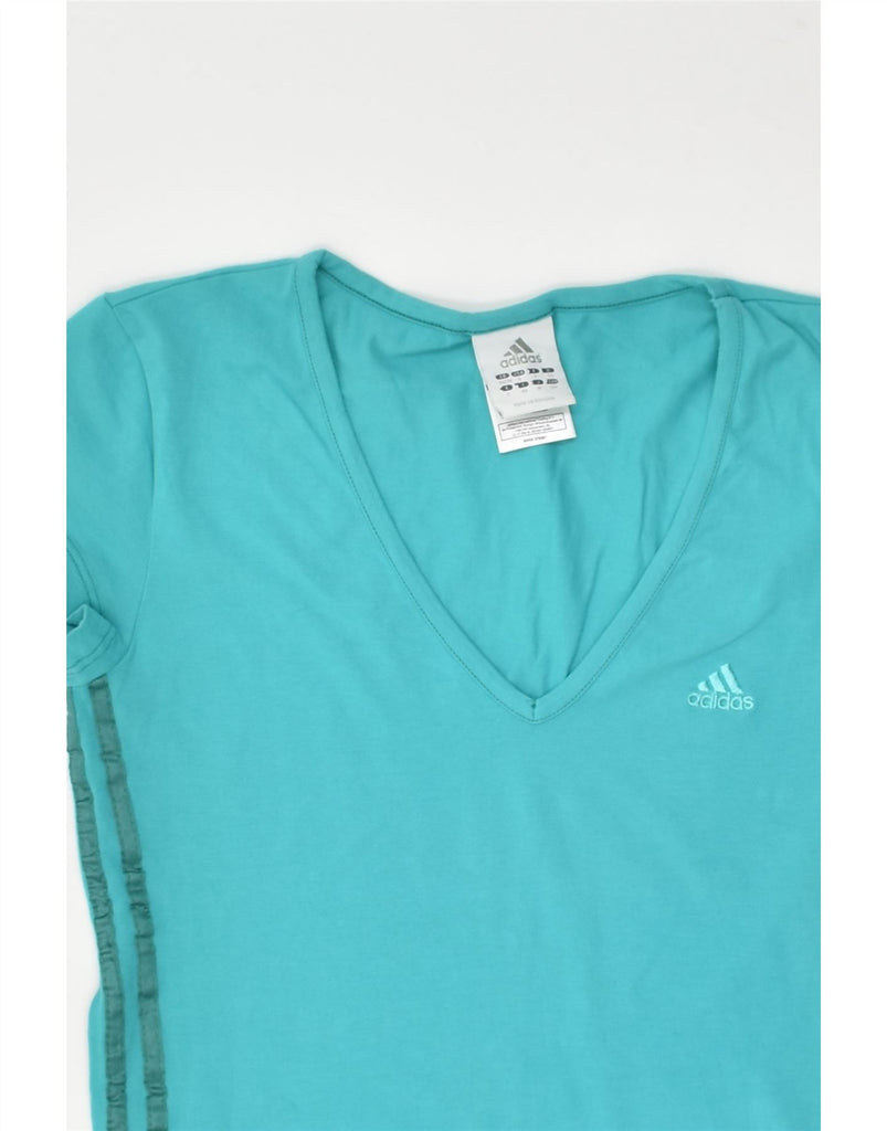 ADIDAS Womens T-Shirt Top UK 36- 38 Medium Blue Cotton | Vintage Adidas | Thrift | Second-Hand Adidas | Used Clothing | Messina Hembry 