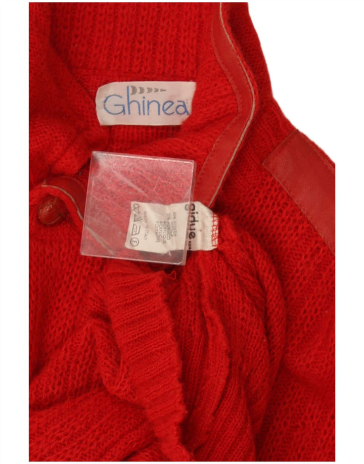 Vintage Mens Polo Neck Jumper Sweater Large Red Alpaca Wool