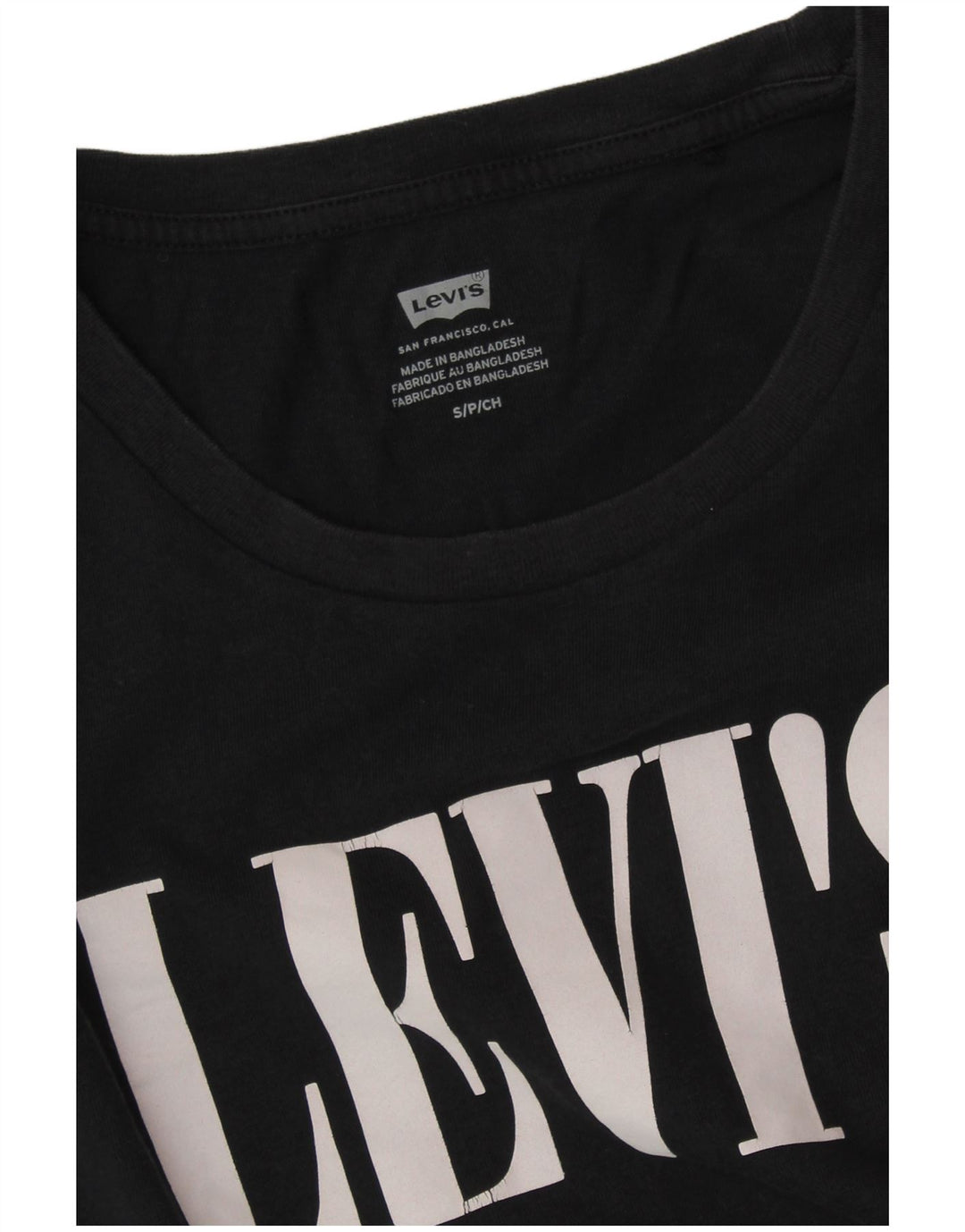 LEVI'S Womens Graphic T-Shirt Top UK 10 Small Black