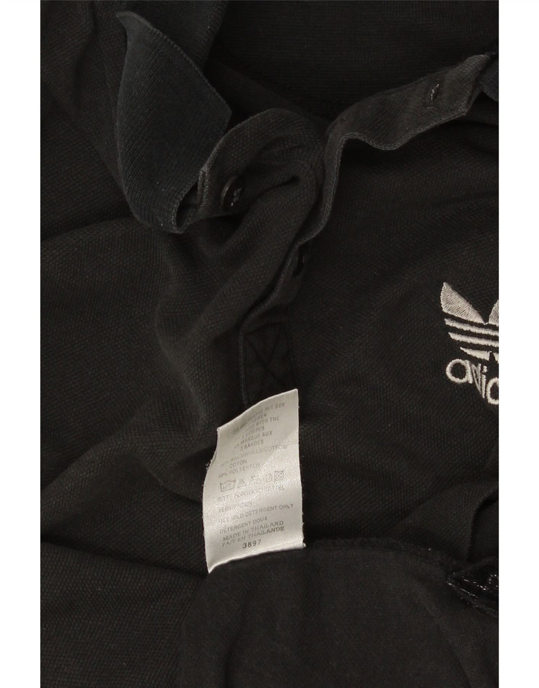 ADIDAS Mens Polo Shirt UK 38/40 Medium Black Cotton