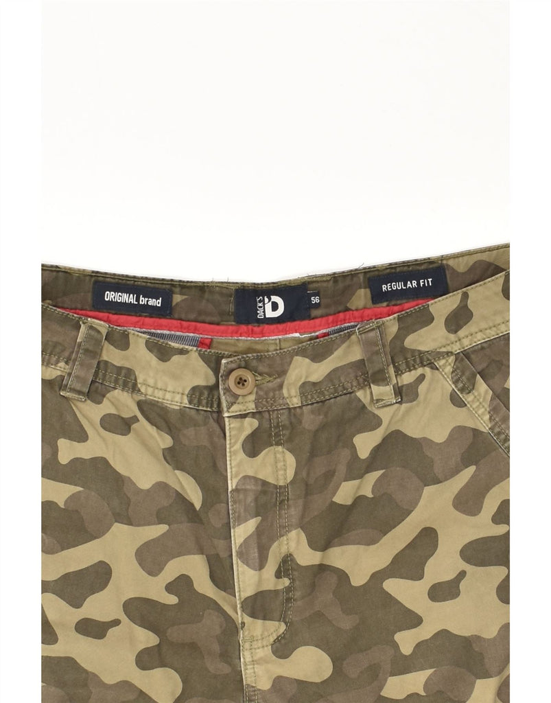 DACK'S Mens Regular Fit Cargo Shorts IT 56 3XL W38 Green Camouflage Cotton | Vintage Dack's | Thrift | Second-Hand Dack's | Used Clothing | Messina Hembry 