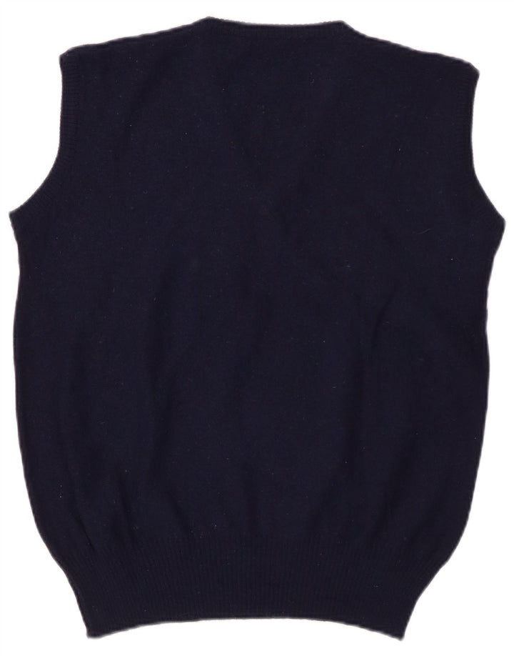 SERGIO TACCHINI Womens Vest Tank Top UK 14 Medium Navy Blue Striped Wool