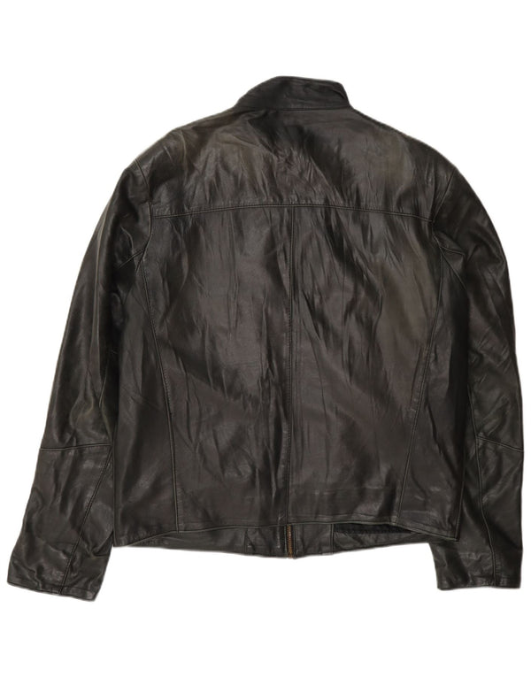 Bulli E Pupe Mens Leather Jacket UK 40 Large Black
