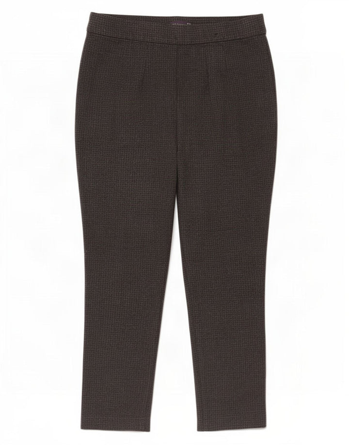 Marks & Spencer Womens Slim Trousers UK 16 Large W32 L27 Grey Houndstooth