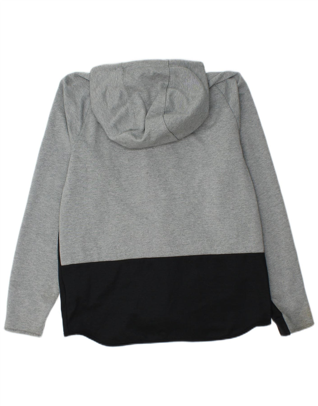 NIKE Mens Zip Hoodie Sweater Medium Grey Colourblock Cotton