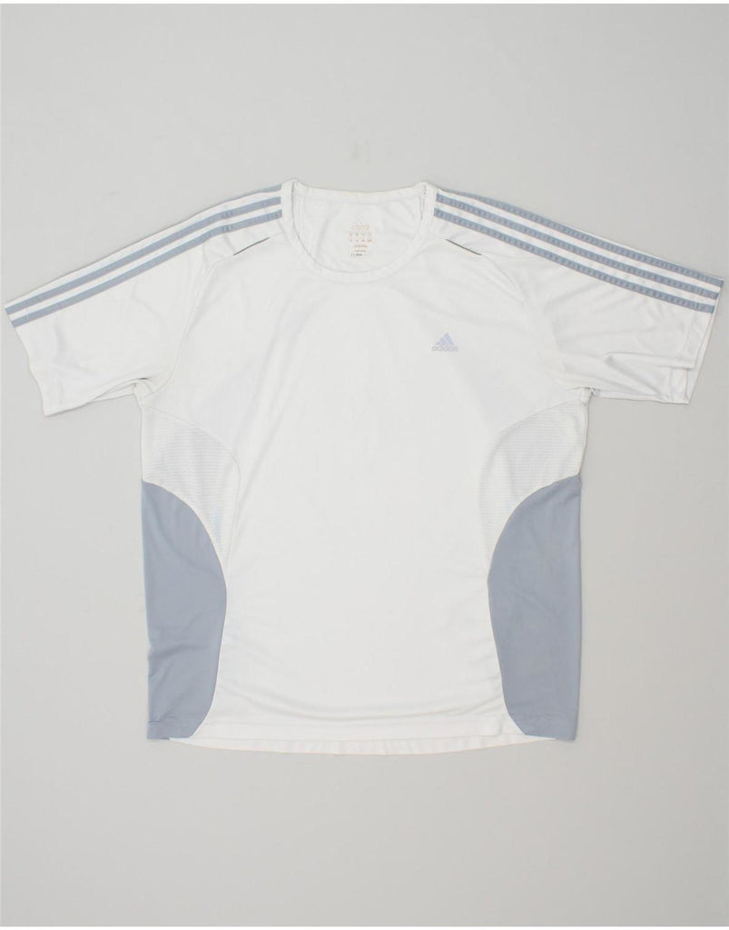 ADIDAS Mens Clima 365 Graphic T-Shirt Top XL Off White Colourblock Vintage Adidas and Second-Hand Adidas from Messina Hembry 