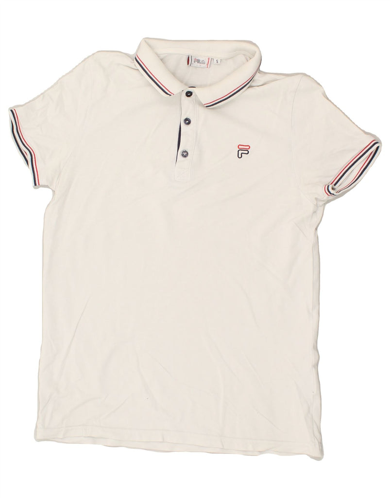 FILA Mens Polo Shirt Small White Cotton | Vintage Fila | Thrift | Second-Hand Fila | Used Clothing | Messina Hembry 