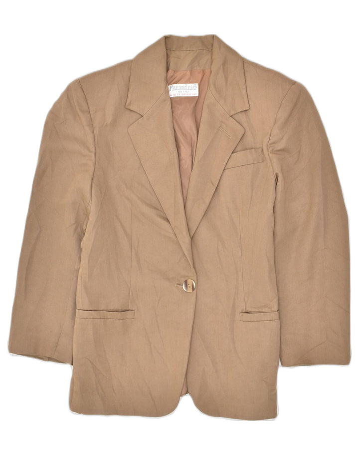 I GABBIANI Womens 1 Button Blazer Jacket IT 44 Medium Brown Viscose | Vintage I Gabbiani | Thrift | Second-Hand I Gabbiani | Used Clothing | Messina Hembry 