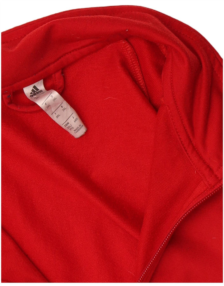 Adidas Mens Tracksuit Top Jacket 2XL Red Polyester
