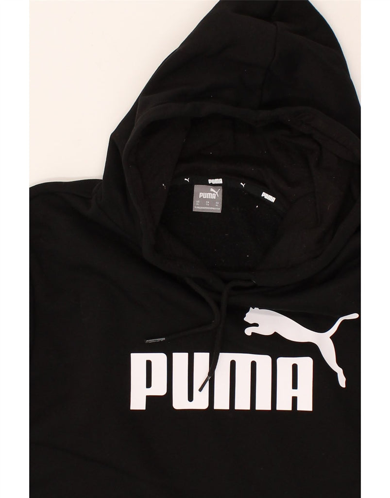 PUMA Mens Graphic Hoodie Jumper XL Black Cotton | Vintage Puma | Thrift | Second-Hand Puma | Used Clothing | Messina Hembry 