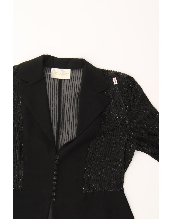 VINTAGE Womens Bolero Jacket IT 42 Medium Black Vintage Vintage and Second-Hand Vintage from Messina Hembry 