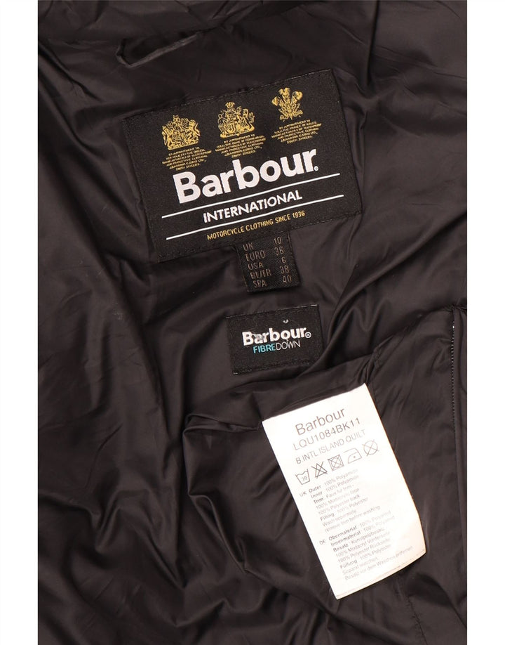 Barbour Womens Hooded Padded Jacket UK 10 Small  Black Polyamide
