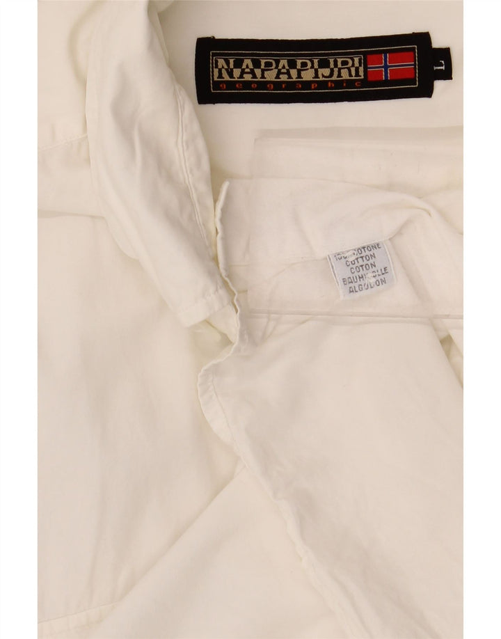 Napapijri Mens Shirt Large White Cotton