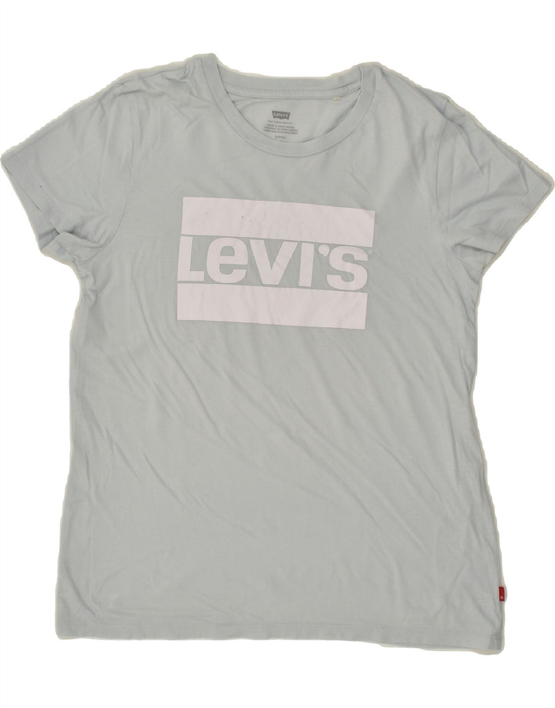 LEVI'S Womens Graphic T-Shirt Top UK 10 Small Grey | Vintage Levi's | Thrift | Second-Hand Levi's | Used Clothing | Messina Hembry 