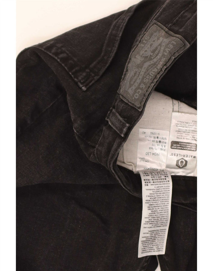 Levi's Mens Slim Jeans W34 L30 Black Cotton