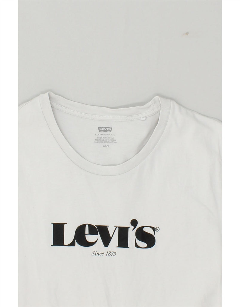 LEVI'S Womens Graphic T-Shirt Top UK 14 Large White | Vintage Levi's | Thrift | Second-Hand Levi's | Used Clothing | Messina Hembry 