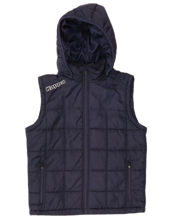 Kappa Mens Hooded Padded Gilet UK 40 Large Navy Blue Polyester