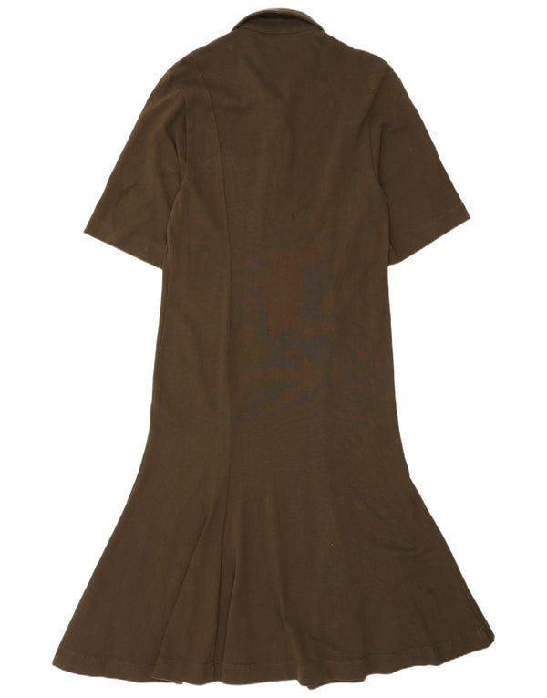 Cos Womens Maxi Polo Dress UK 10 Small Khaki Cotton