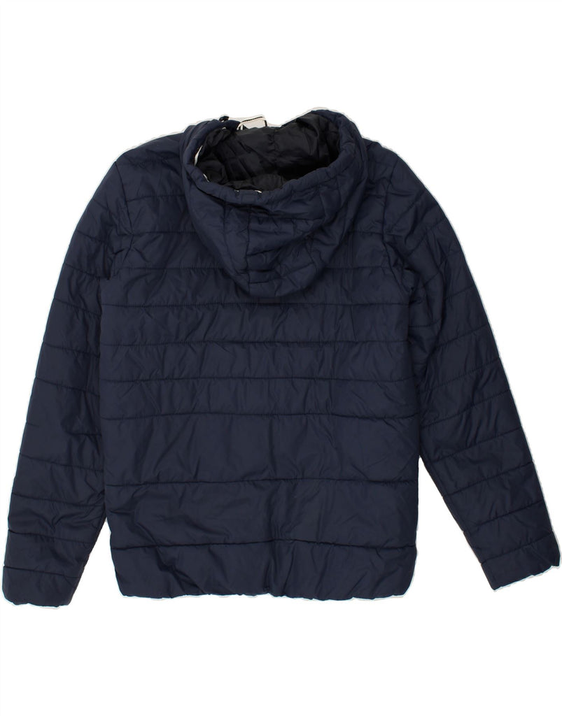 JACK & JONES Mens Hooded Padded Jacket UK 36 Small Navy Blue | Vintage Jack & Jones | Thrift | Second-Hand Jack & Jones | Used Clothing | Messina Hembry 