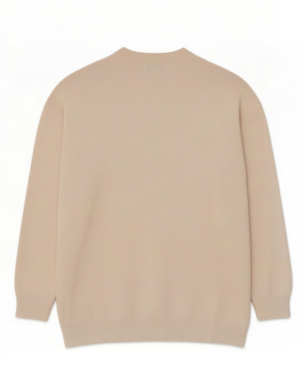 Zara Mens Crew Neck Jumper Sweater Large White Cotton