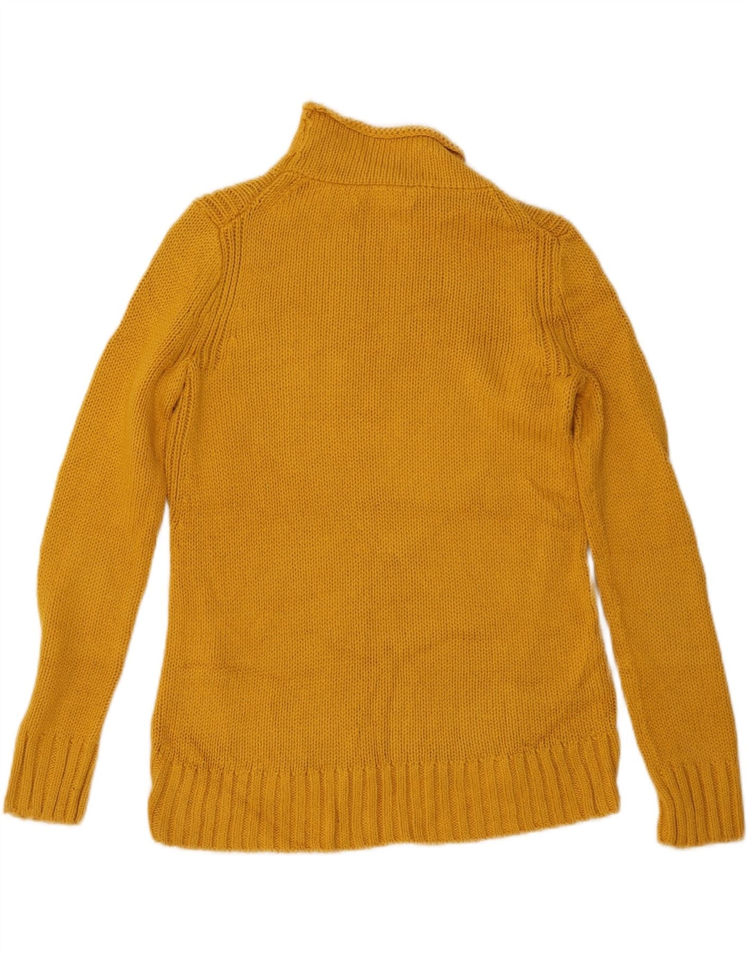 J. CREW Womens Turtle Neck Jumper Sweater UK 10 Small Yellow Cotton