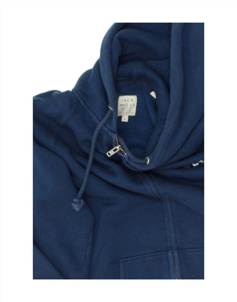 JACK WILLS Mens Graphic Zip Hoodie Sweater Medium Navy Blue Cotton | Vintage Jack Wills | Thrift | Second-Hand Jack Wills | Used Clothing | Messina Hembry 