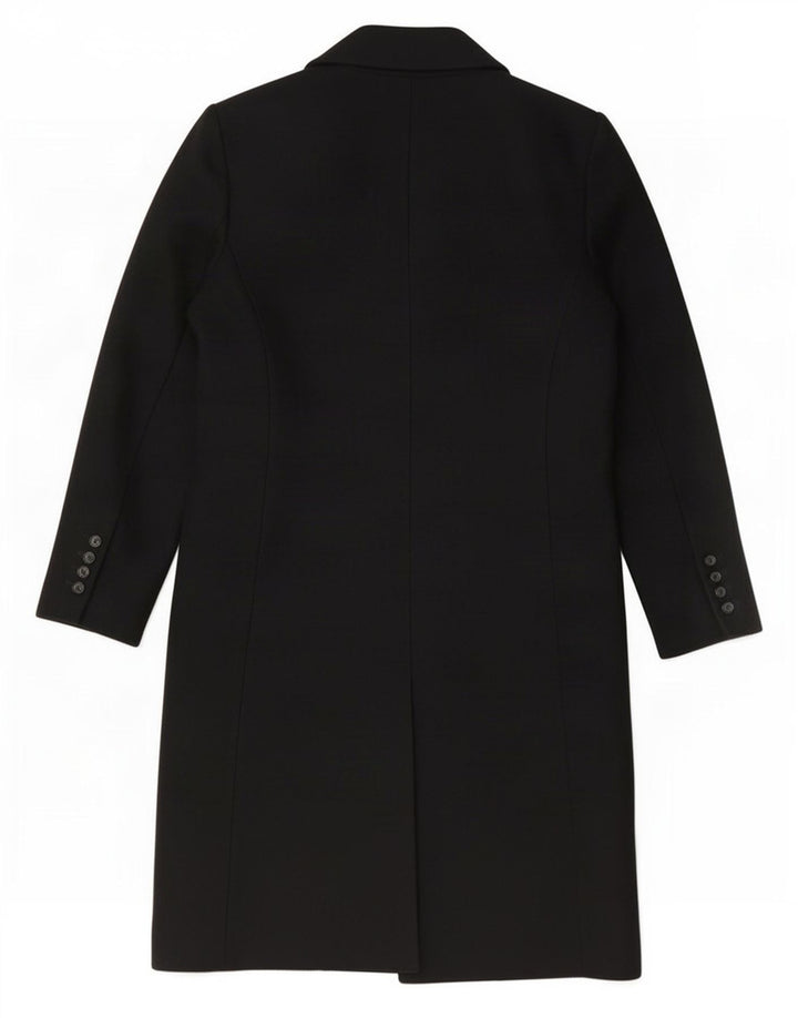 Zara Womens Double Breasted Coat UK 14 Medium Black Polyester