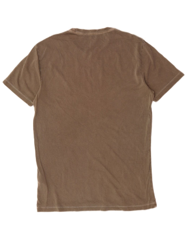 All Saints Mens Regular Fit T-Shirt Top Small Brown Cotton