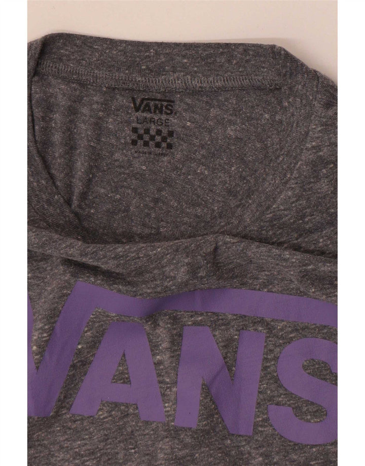 Vans Womens Graphic T-Shirt Top UK 14 Large Grey Flecked