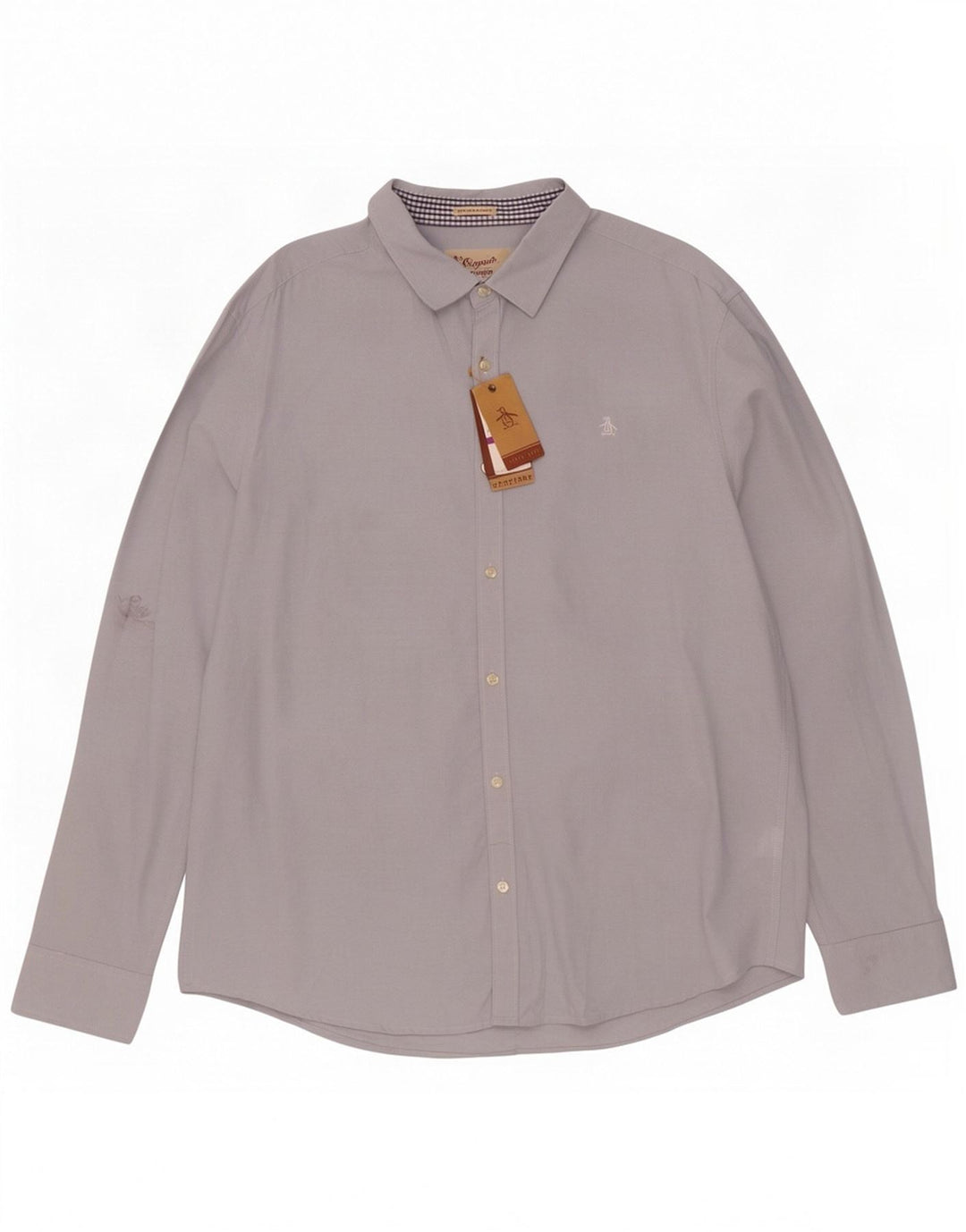 Penguin Mens Heritage Slim Fit Shirt 2XL Blue Cotton