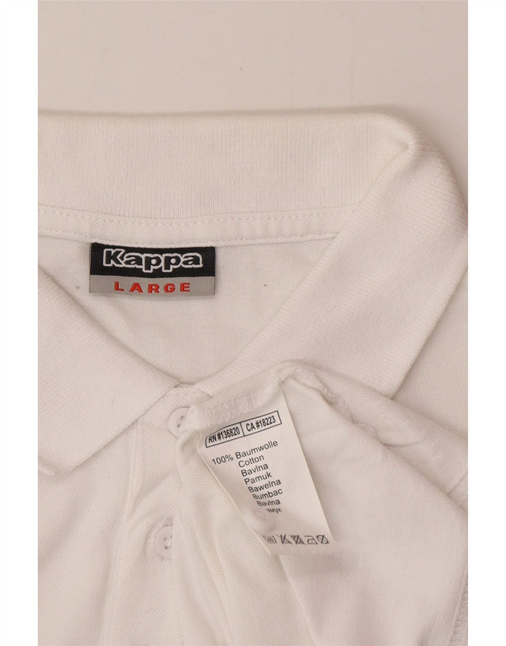 Kappa Mens Polo Shirt Large White Cotton