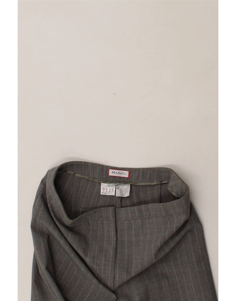 MAX & CO. Womens Casual Trousers UK 8 Small W28 L32 Grey Pinstripe Vintage Max & Co. and Second-Hand Max & Co. from Messina Hembry 